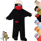 Black Big Mouth Funny Adult  - Cozy Fleece Jumpsuit Sleepwear Gift