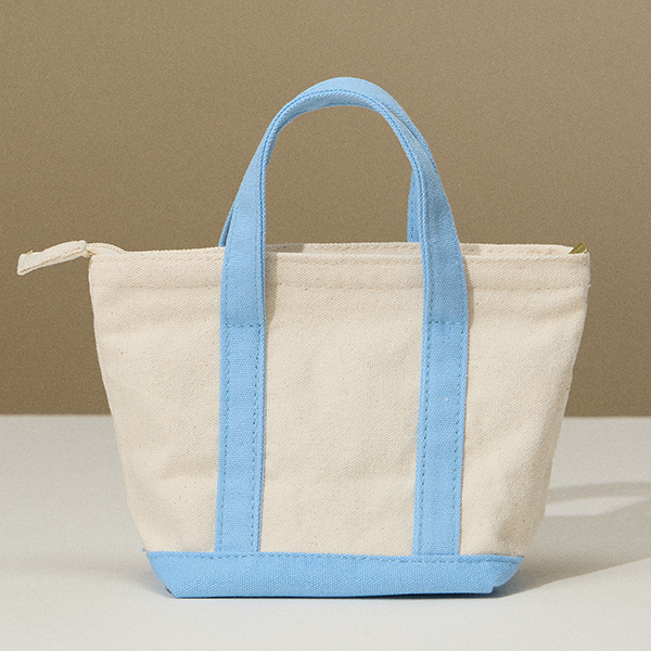 Mini Canvas Tote Bag Taupe Small Handbag Organizer Multi-Purpose Trave