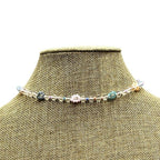 Frenzy Floral Clear Bead Choker Necklace Transparent Beaded Fashion Je