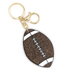 Glitter Resin Football Keychain – Gameday Bag Charm Sports Fan Gift