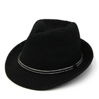Straw Fedora Sun Hat Rhinestone Band Lightweight Summer Beach Hat Pana
