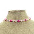 Frenzy Floral Clear Bead Choker Necklace Transparent Beaded Fashion Je