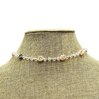 Frenzy Floral Clear Bead Choker Necklace Transparent Beaded Fashion Je