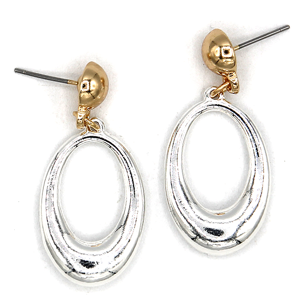 Dainty Oval Drop Earrings Gold Silver Minimalist Dangle Elegant Jewelr