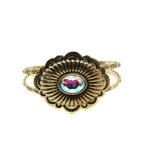 Treasure Navajo Concho Gemstone Copper Bracelet – Handmade, Unique S