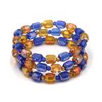 3PC Glass Cylinder Bead Bracelet Set Stackable Stretch Women Fashion J