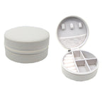 Solid Color Mint Jewelry Organizer Box – Zipper Closure Circle Trave