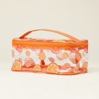Print Clear Makeup Bag with Handle Travel Cosmetic Pouch Toiletry Orga
