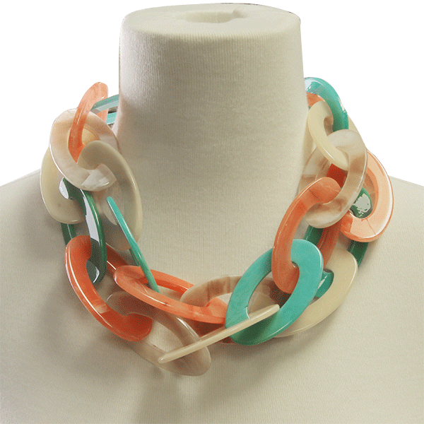 Resin Chain Link Multi Necklace Colorful Chunky Acrylic Statement Boho