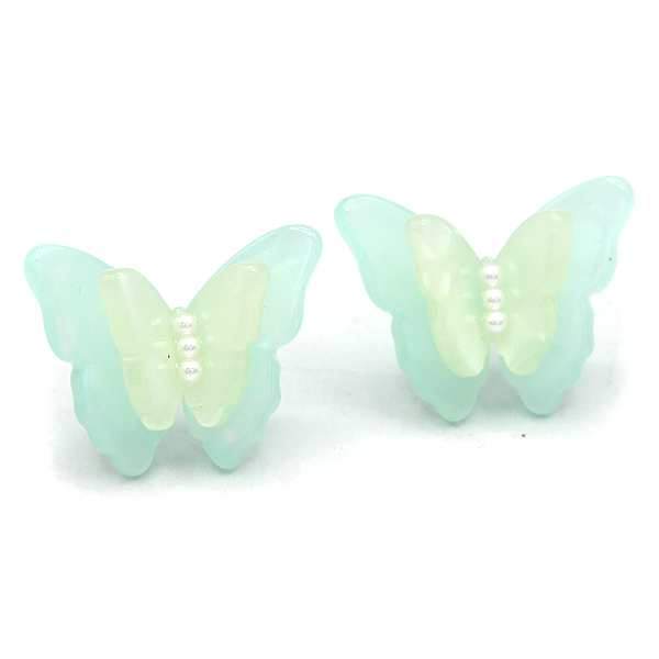 White Butterfly Earrings Acetate Acrylic Dangle Trendy Lightweight Jewelry