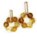 Boho Floral Marble Hoop Earrings Post Stud Geometric Flow