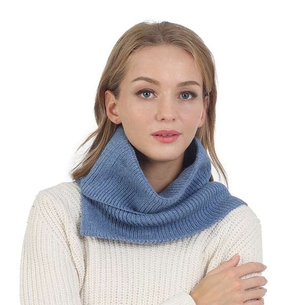 Fadivo Ribbed Turtle Neck Scarf Shawl Cozy Winter Wrap Soft Knit Acces