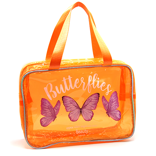Toami Clear Rectangle Travel Tote Bag Butterfly Print Stadium Approved