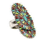 Treasure Navajo Stone Concho Ring Western Boho Statement Adjustable Je