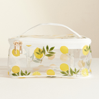 Print Clear Makeup Bag with Handle Travel Cosmetic Pouch Toiletry Orga