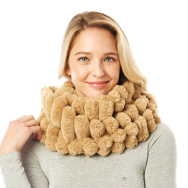 LOF Infinity Soft Faux Fur Scarf Cozy Winter Neck Warmer Fashion Acces Dimension: 8" L x 30" W