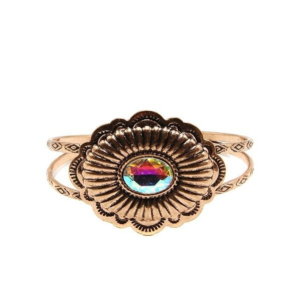 Treasure Navajo Concho Gemstone Copper Bracelet – Handmade, Unique S