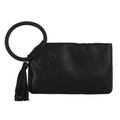 Western Braided Ring Handle Wristlet Bag Vegan Leather Clutch Purse Bo