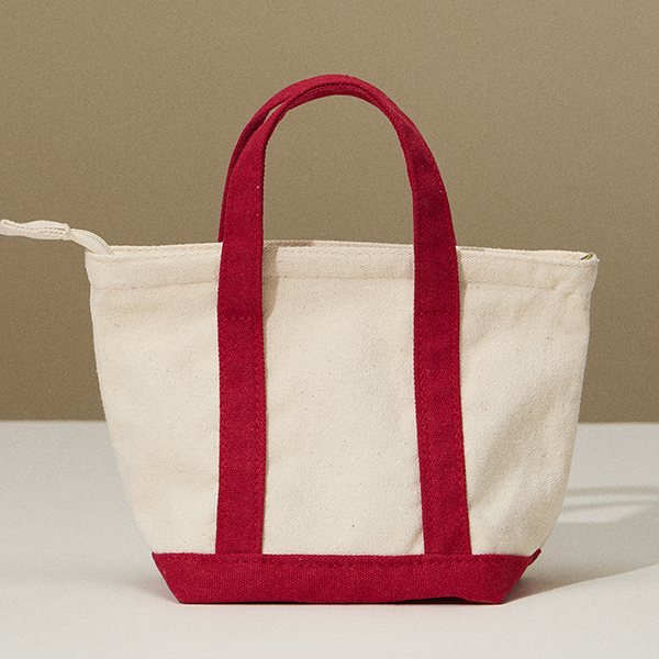 Mini Canvas Tote Bag Taupe Small Handbag Organizer Multi-Purpose Trave
