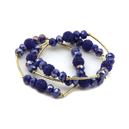 Bach 3Pc Beaded Leopard Bracelet Set Stackable Stretch Fashion Jewelry